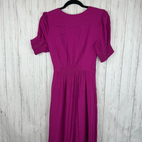 Anthropologie Maeve Magenta Wrap Dress US Small - Picture 6 of 9